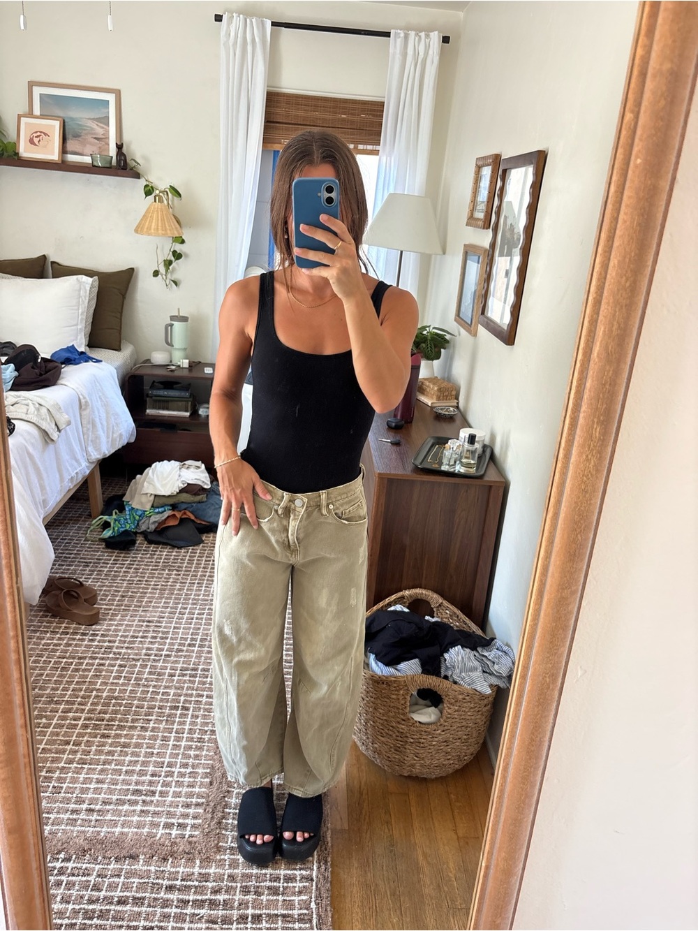 H&M Black Scoop Neck Bodysuit